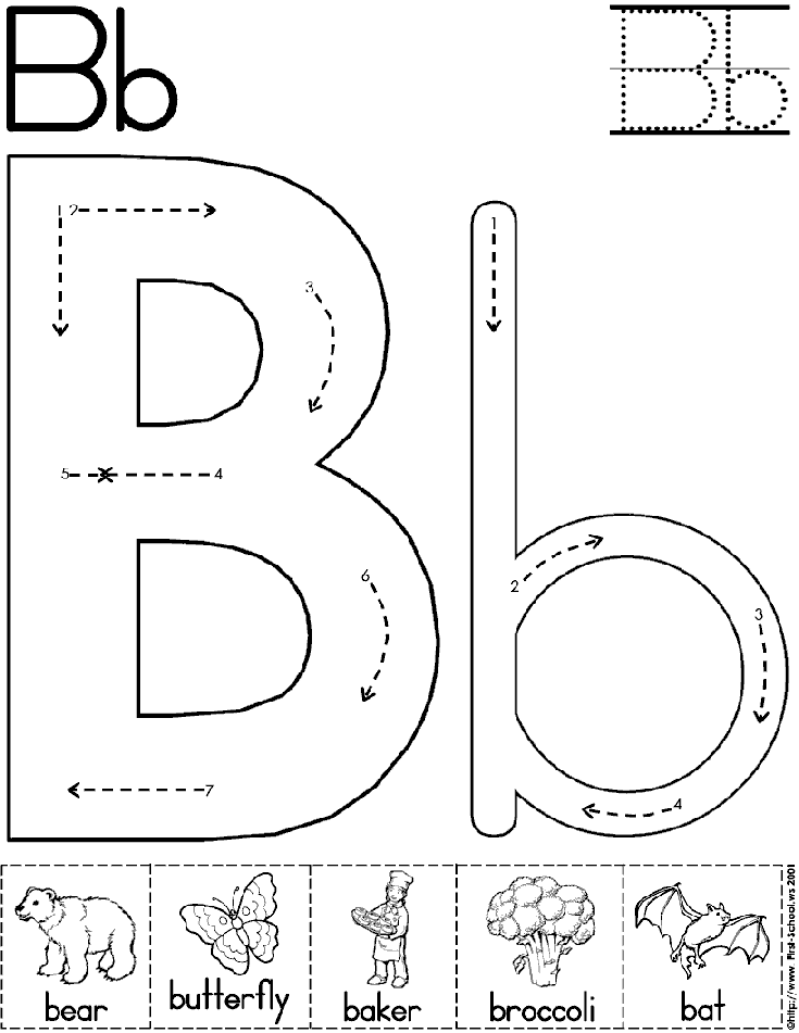 Preschool Letter Worksheets B