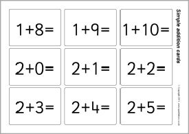 Addition Facts To 20 Flashcards