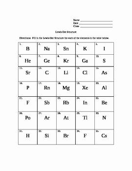 Lewis Dot Structure Practice Worksheet