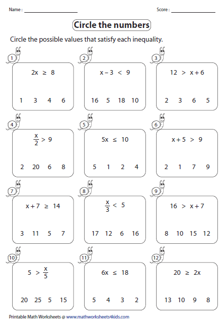 8th Grade Multi Step Inequalities Worksheet