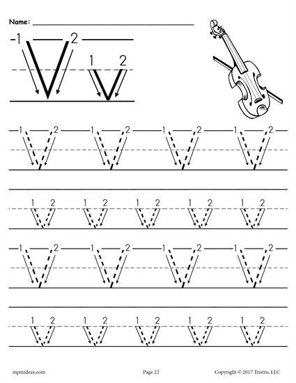 Letter V Worksheets Pdf