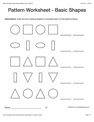 Pattern Worksheets For Grade 2