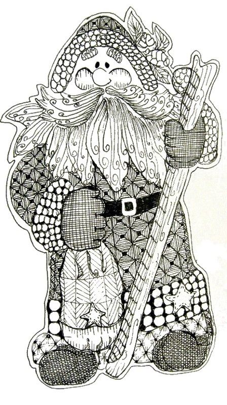 Santa Coloring Pages For Adults