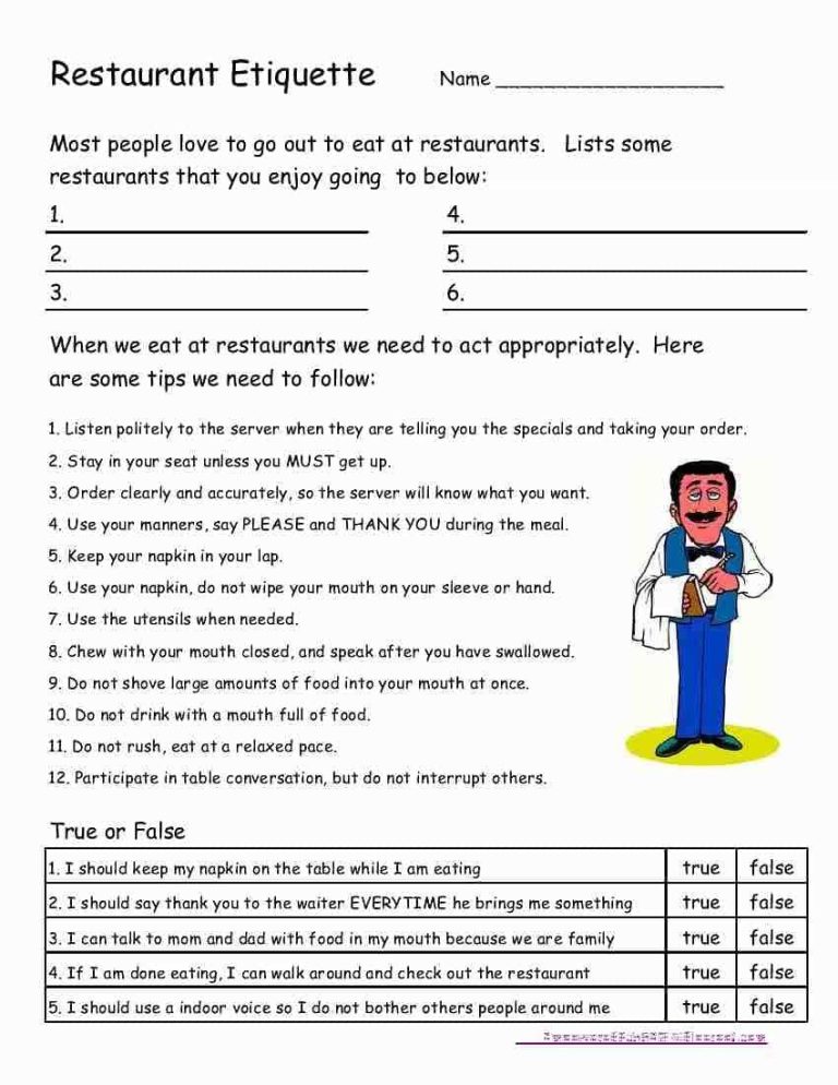 Social Skills Worksheets Pdf