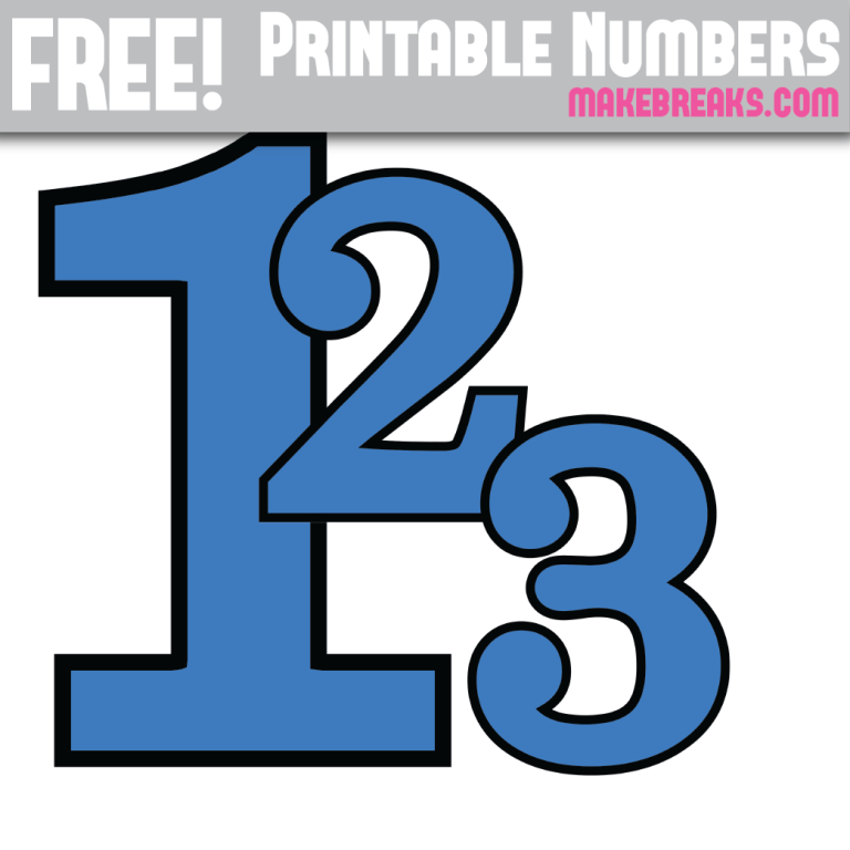 Numbers Printable