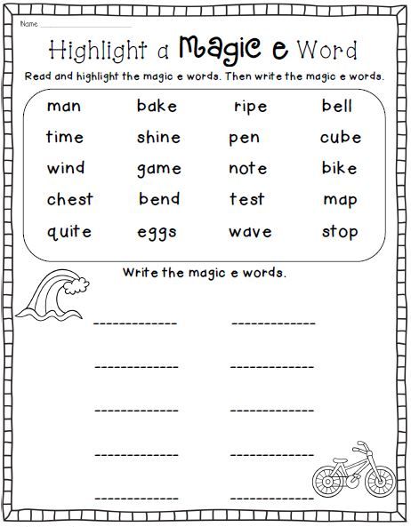 Silent E Worksheets For Second Grade