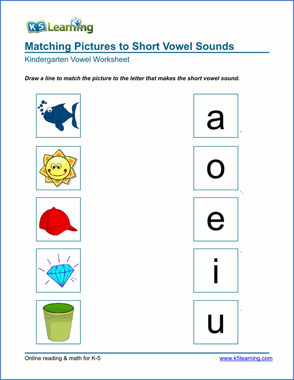 Vowels Worksheets For Kindergarten