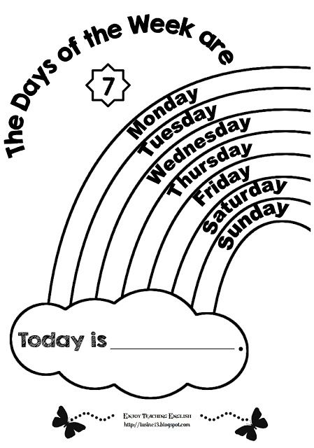 Days Of The Week Printables Preschool