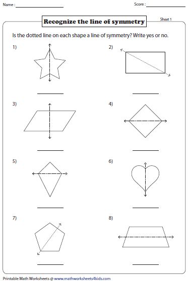 Lines Of Symmetry Worksheet Geometry