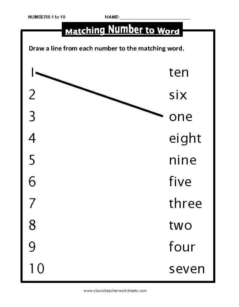 Number Names Worksheet For Grade 5