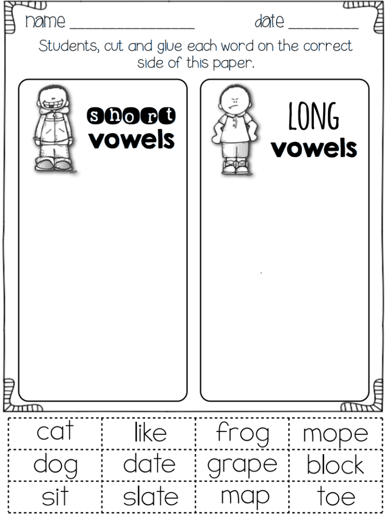 Short Vowel Sounds Worksheets Pdf