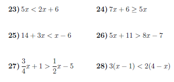 Linear Inequalities Worksheet