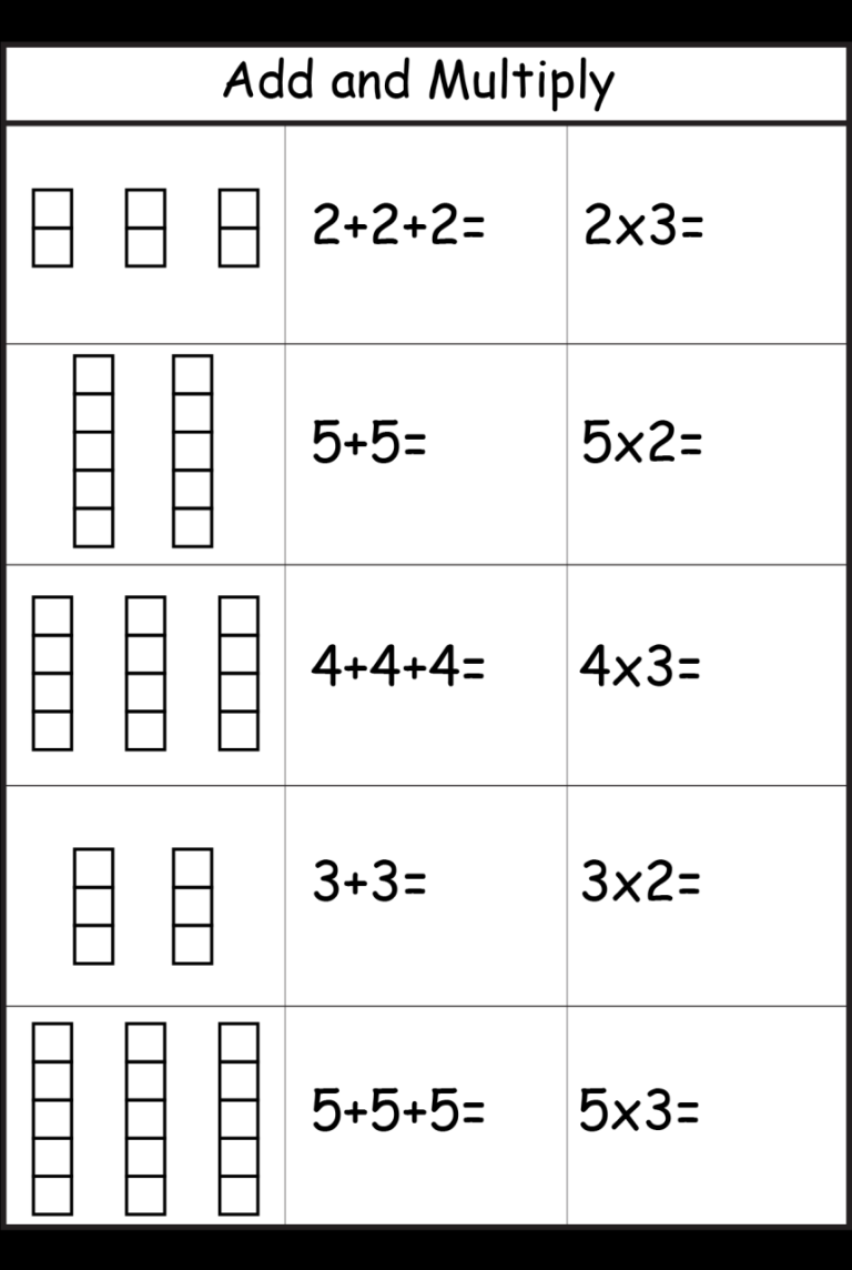 Multiplication Worksheets For Grade 2 With Pictures