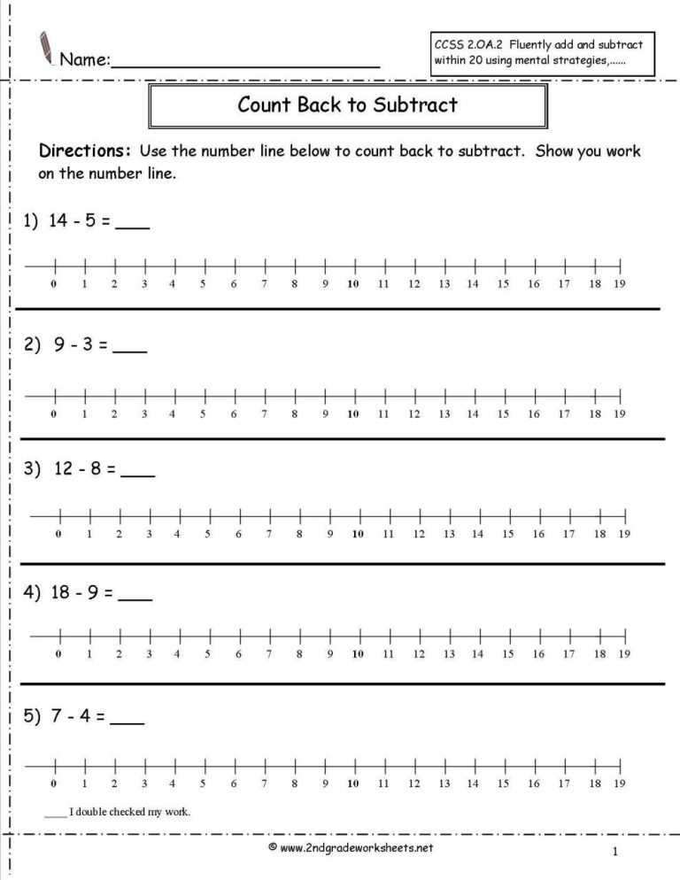 Adding Integers Worksheet With Number Line