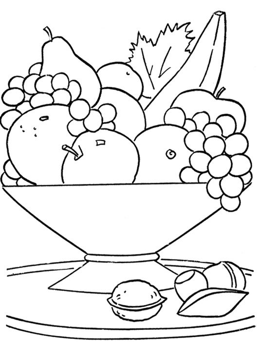 Fruit Basket Pictures For Colouring