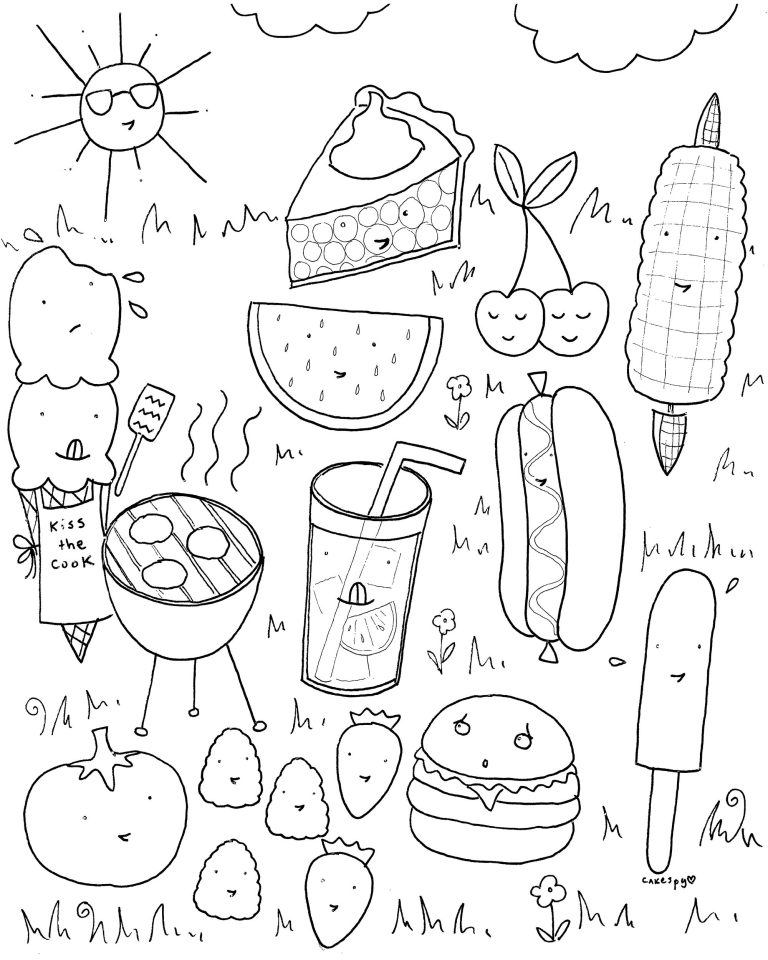 Summer Coloring Pages Food