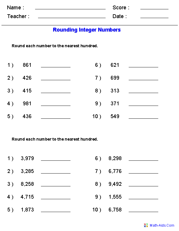 Decimals Worksheets Pdf