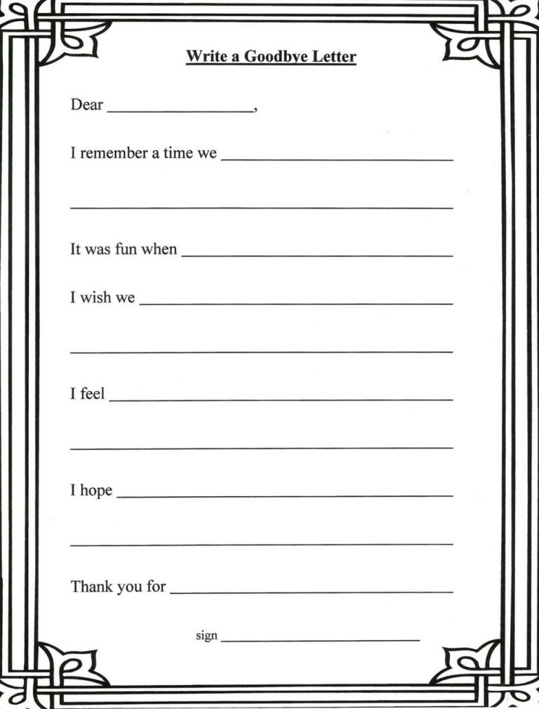 Free Printable Grief Worksheets