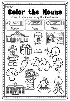 Identifying Nouns Worksheet Kindergarten