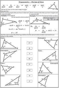 Law Of Sines Practice Worksheet