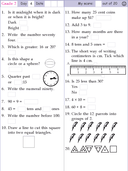 Grade 2 Worksheets