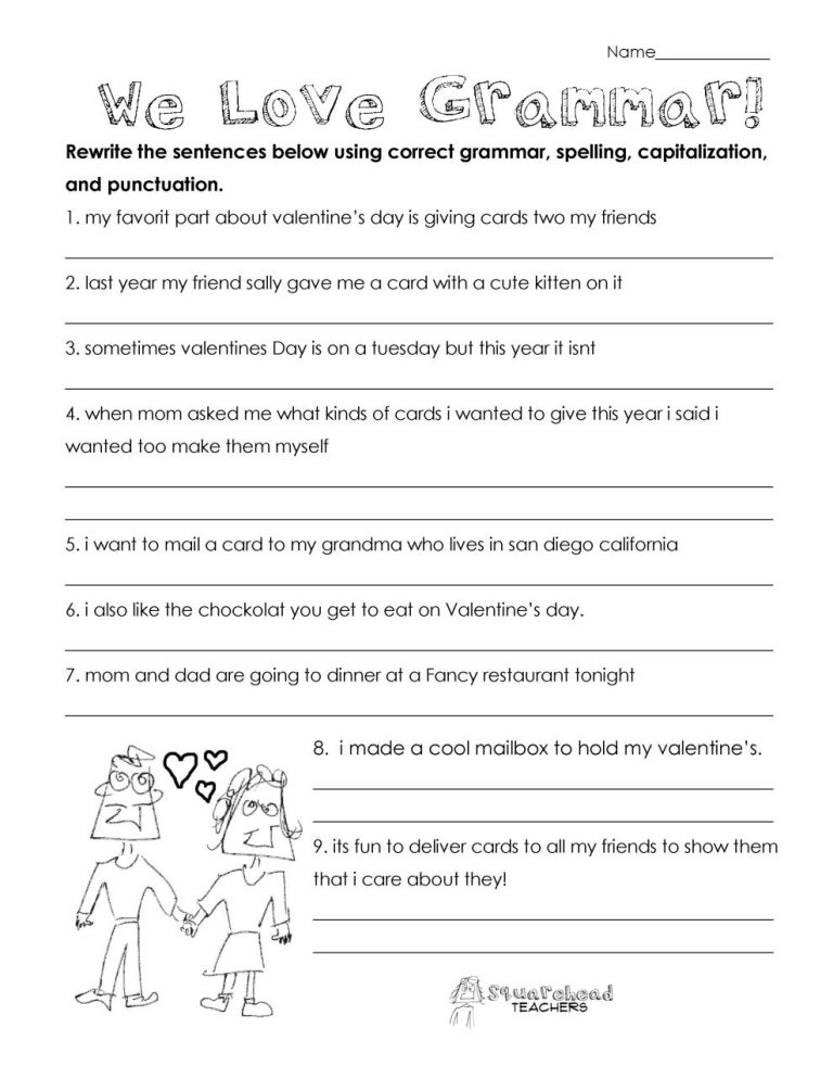 Punctuation Worksheets For Grade 2 With Answers