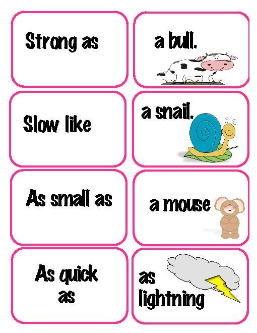 Similes Worksheets For Kids