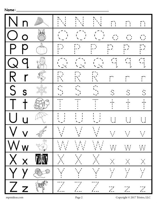 Printable Alphabet Tracing Sheet