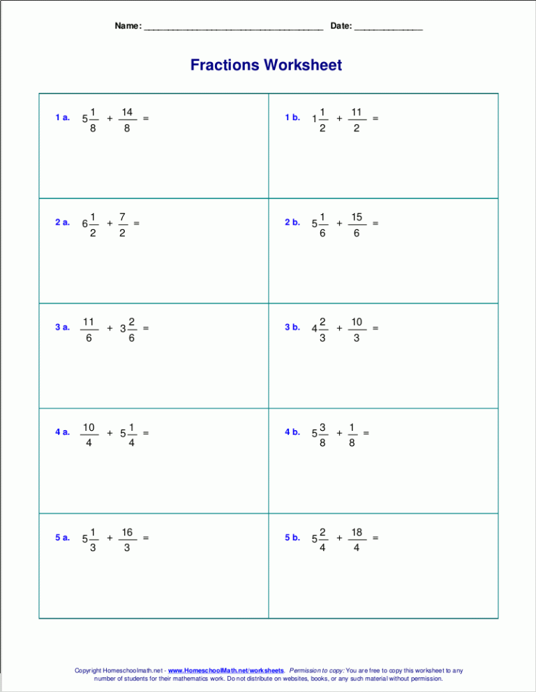 Adding And Subtracting Rational Expressions Worksheet