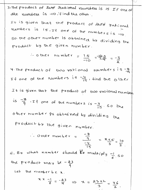 Rational Numbers Class 8 Worksheet With Answers