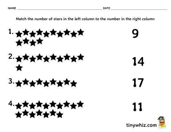 Numbers Worksheet 1-20