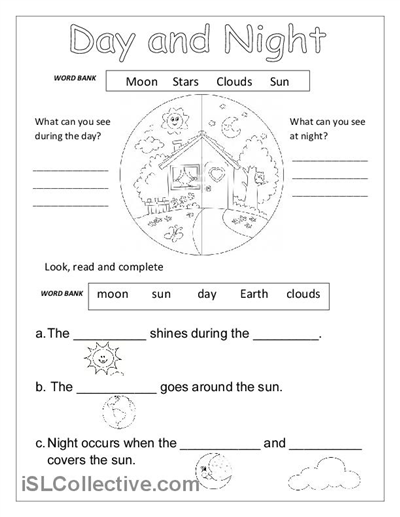 Day And Night Worksheet