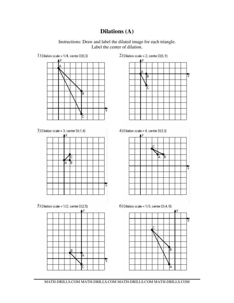 Dilations Worksheet