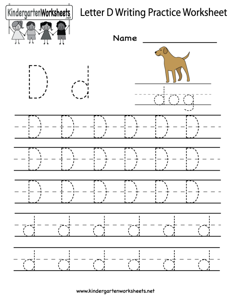 Kindergarten Alphabet Worksheets D