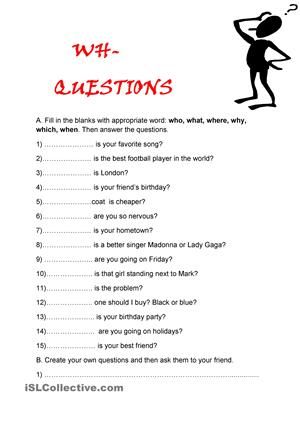 Wh Questions Worksheets Free