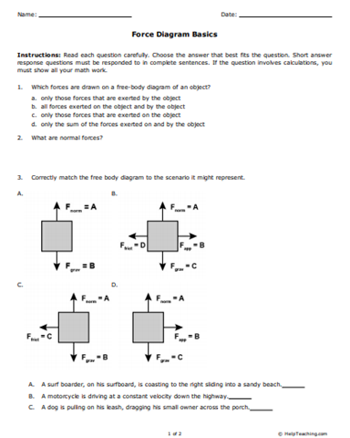 Physics Worksheet