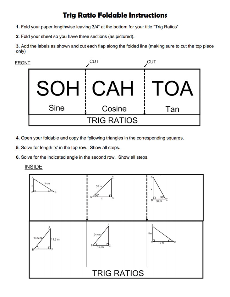 Right Triangle Trigonometry Worksheet Pdf