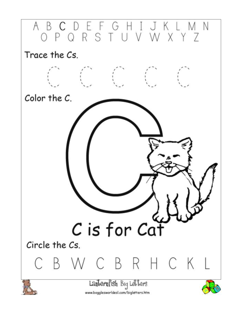 Letter C Worksheets Pdf