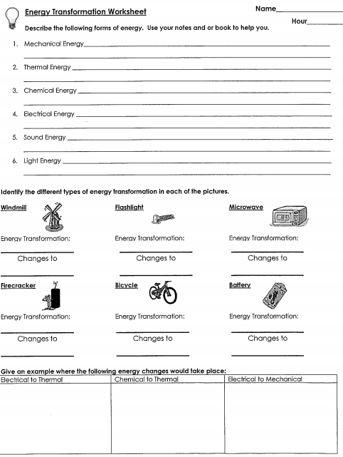 Work Power And Energy Worksheet For Grade 8 Pdf