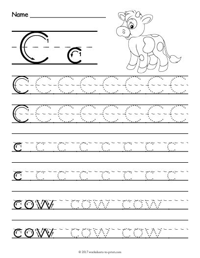 Pre K Worksheets Letter C