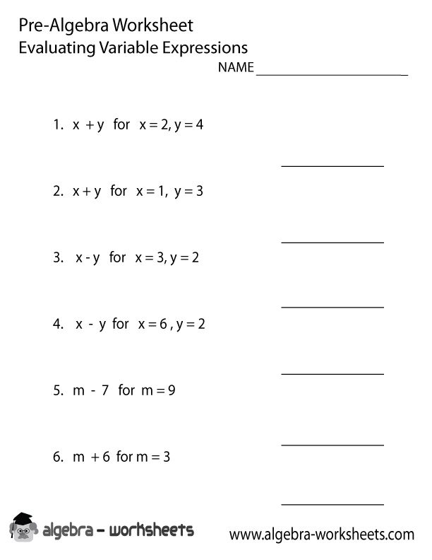 Simple Algebra Worksheets Pdf