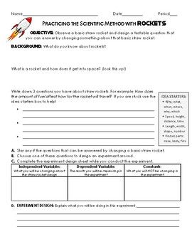 Experimental Design Worksheet Scientific Method Answers