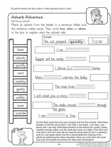 Adverbs Worksheet 2nd Grade