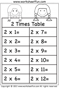 4 Times Table Worksheet Free