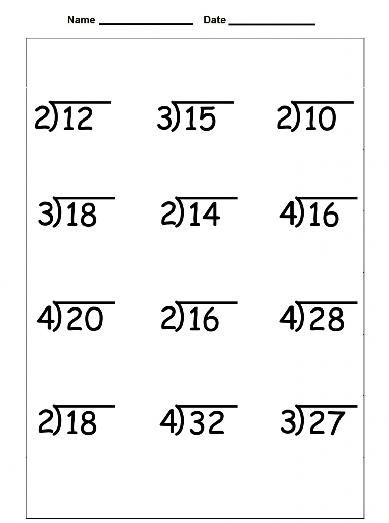 Division Math Problems For 3rd Graders