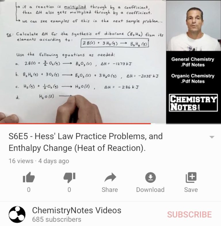 Hess's Law Worksheet Answers