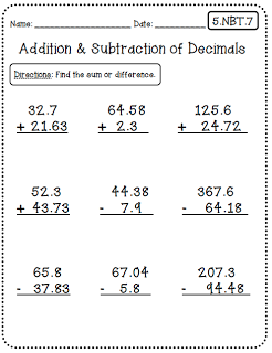 Common Core Math Worksheets