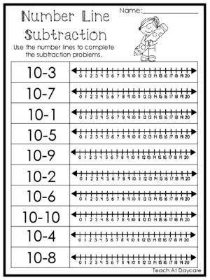 Number Line Worksheets First Grade