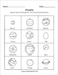 Solar System Worksheets For Kindergarten