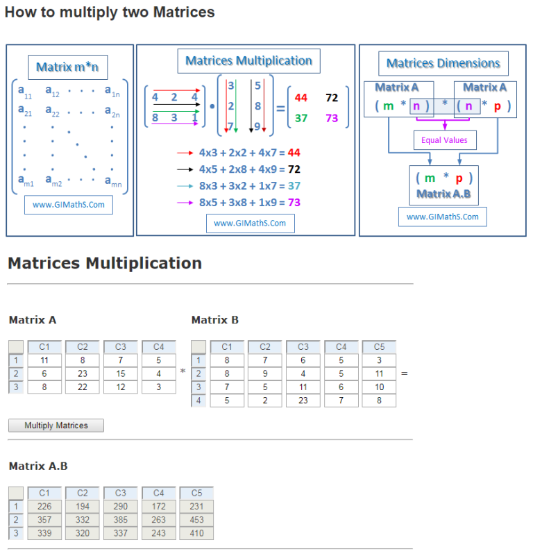 Matrix Multiplication Worksheet Answers